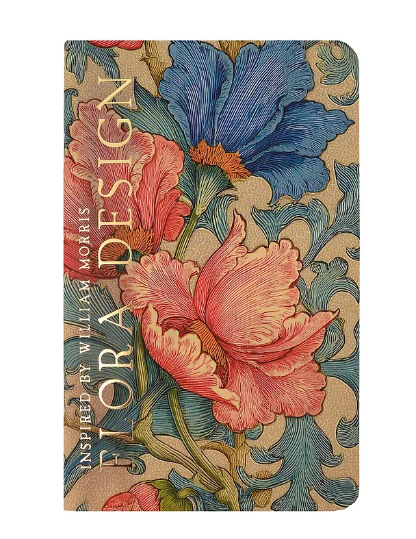 Книга для записей 130*210 32л "FLORA DESIGN. Inspired by William Morris (розовые и голубые цветы)" скрепка 3125593 — 1