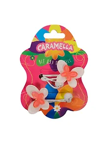 Набор резинок д/волос Бабочки (23161) (2шт) (бел./ярко-роз.) (акрил) (Caramella) (упаковка)