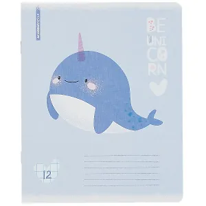 Тетрадь в крупную клетку Academy Style, "Я тоже единорог", 12 листов, в ассортименте