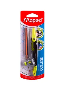 Циркуль школьный "METAL OPEN" защит. игла, универс.держатель, блистер, Maped