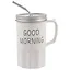 Кружка с крышкой и трубочкой Good Morning (керамика) (400мл) — 2619255 — 1