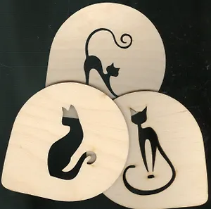 Набор подставок трафареты Кошки-1 (90мм) (3 шт) (13871) (упаковка)