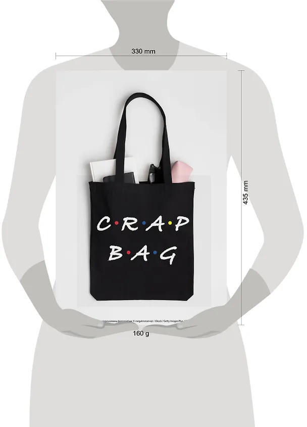 Сумка-шоппер. Crap bag (черная, 38х43 см, длина ручек 58 см) 2880837 — 5