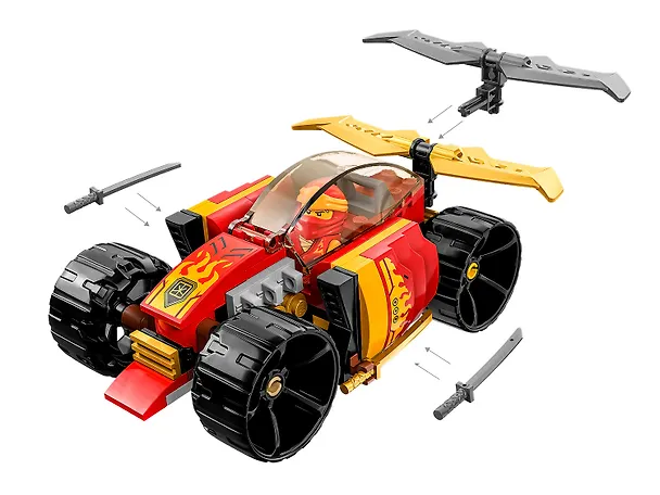 71780 Конструктор детский LEGO Ninjago Гоночный автомобиль ЭВО ниндзя Кая, 94 деталей, возраст 6+ 3169385 — 6