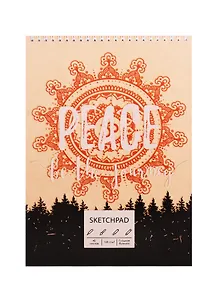 Скетчбук А4 40л "Peace", 120г/м2, обложка крафт картон, евроспираль