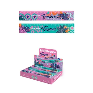 Линейка 15см "Tropical" ассорти, Erich Krause