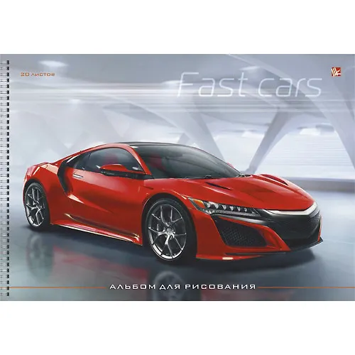 Альбом для рисования «Красный автомобиль» Unnika А4, 40 листов, спираль 240896 — 1