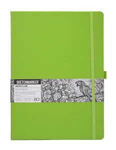 Скетчбук 21*29.7 80л "Sketchmarker" зеленый луг, 140г/м2, слоновая кость, тв.обл