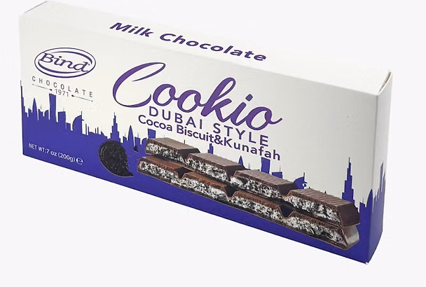 Шоколадная плитка BIND ДУБАЙ Cocoa Biscuits Шоколадное печенье, Катаиф, 200г 3120663 — 1