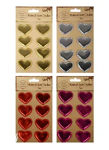 Стикеры Сердечки тканевые блестящие (8 шт.) (ассорти) (S26043830)