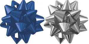 Бант декоративный 02шт d8 звездочка металлик, инд.уп., подвес, Academy Style