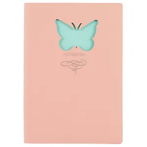 Книга для записей «Butterfly», розовая, 80 листов, А6+