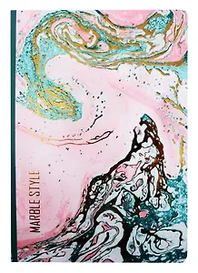 Блокнот "Marble style. Мрамор розовый с бирюзовым"