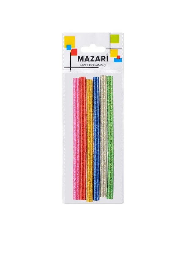 Стержни для клеевого пистолета MAZARI (M-9870-0.7-6OPP) (с блестками) (6шт) (10х0,7см) (6+) (упаковка) 2785059 — 1