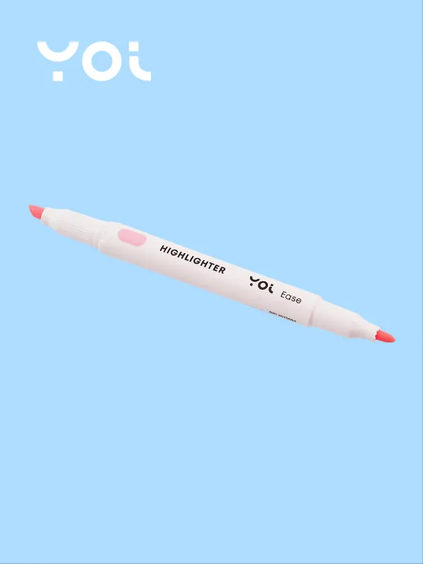Текстовыделитель розовый, двухсторонний, Yoi 3070694 — 2