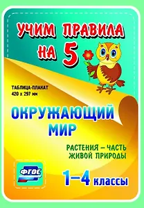 Окружающий мир. Растения - часть живой природы. 1-4 классы. Таблица-плакат