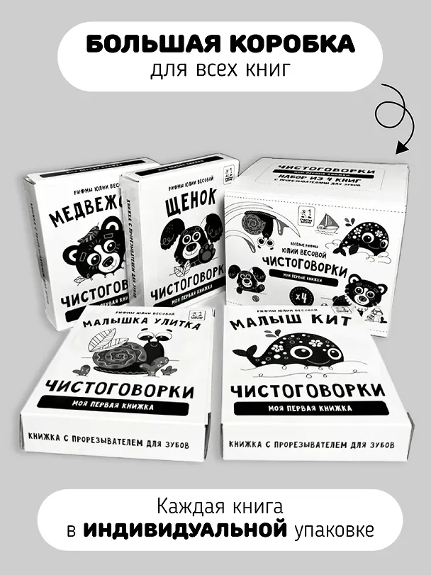 Книга Подарочный набор из 4-х книжек-малышек с чистоговорками и прорезывателем () — 9
