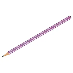 Карандаш ч/гр "Sparkle" B, трехгранный, фиолетовый металлик, заточен., Faber-Castell 3166623