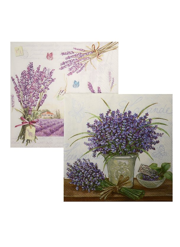 Салфетки для декупажа «Лавандовая сцена», 2 штуки, Froggy Art 2529183 — 1