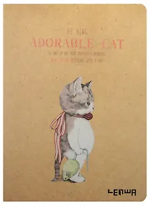 Записная книжка А6 48л кл. "Adorable cat" карт.обл., тонир.внутр.блок, сшивка, LENWA