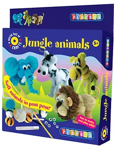 Набор помпонов Животные джунглей (2470538) (коробка) (3+)