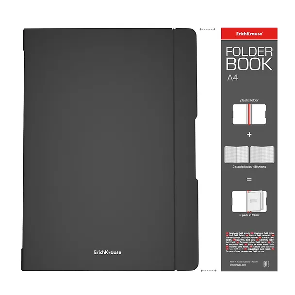 Тетрадь общая «Folder book» в ассортименте, 96 листов в клетку, А4 - Erich Krause 257257 — 3