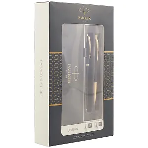 Подарочный набор Parker, Urban Duo MatBlack GT, ручка шариковая черная и ручка-роллер