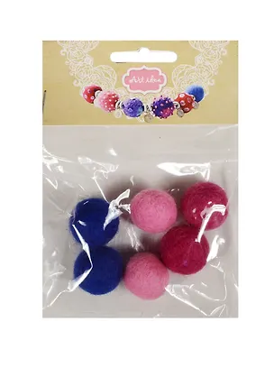 Набор бусин валяных из шерсти (2 см) (6 шт) (мал., роз., кобальт) (14-00941-J9) 2538463