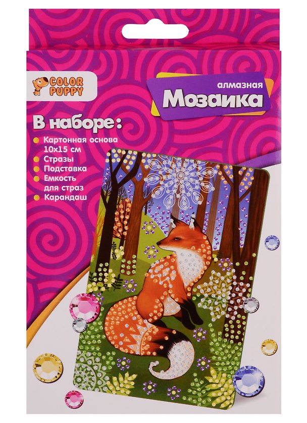 Набор для творчества Color Puppy Алмазная мозаика Лисичка, 10*15см 2727185 — 1