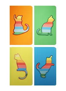 Блокнот цветной Кот вырубка (240стр) (9,4х16)