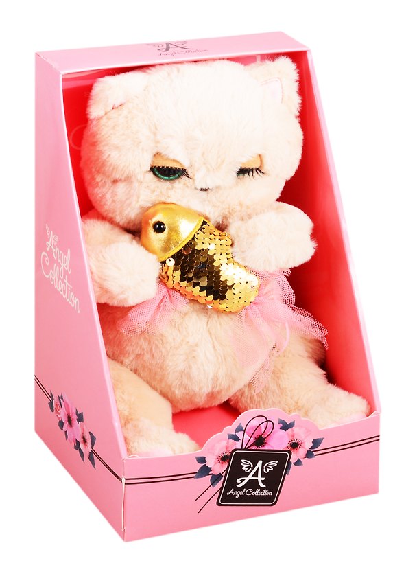 Мягкая игрушка Angel Collection Киска Персик с рыбкой (24 см) (681854) (коробка) 2831128 — 1
