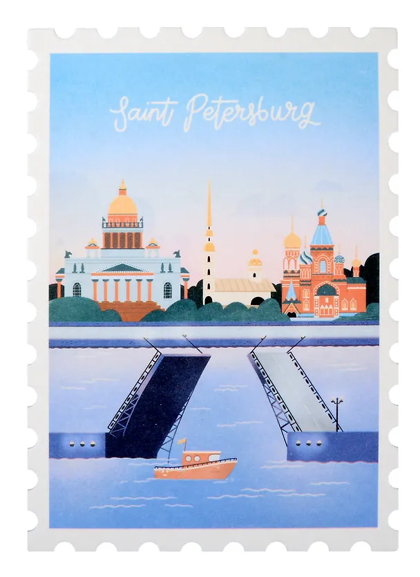 Открытка одинарная "Марка. Санкт-Петербург" 3045487 — 1