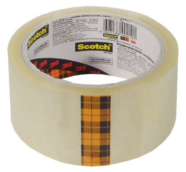 Лента клейкая прозрачная, 48 мм х 50 м, Scotch 3M 224824 — 1
