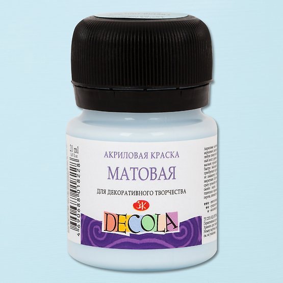 Краска акриловая светло-голубая 20мл "Декола" матовая, ЗХК 2953082 — 1