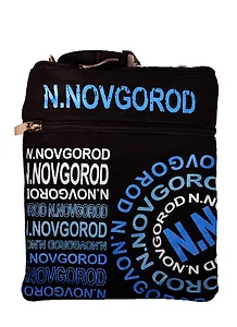 Сумка ткн.круг.строки малая "N.NOVGOROD"син.стр. цв.черный (105M04-76B)