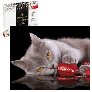 Набор для творчества. Алмазная мозаика на подрамнике "Грация кошки", 40 х 50 см