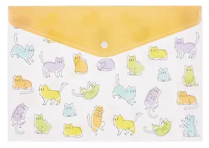 Папка-конверт А4 на кнопке "Веселые коты"