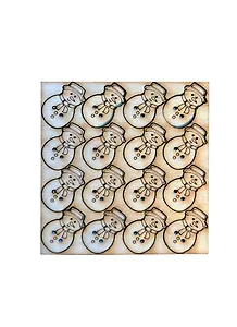 Набор пуговиц Снеговик (131097) (16шт) (25мм) (дерево) (упаковка)