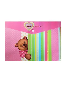 Папка-конверт для тетрадей А4 (33*23.5) "Мишка" на кнопке, Феникс