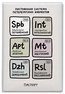 Обложка для паспорта СПб Постоянная система петербургских элементов  (ПВХ бокс)