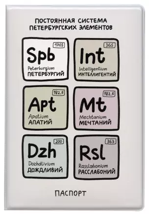 Обложка для паспорта СПб Постоянная система петербургских элементов  (ПВХ бокс) — 2896576 — 1