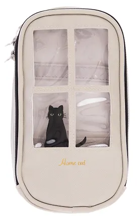 Пенал корпусный 2 отделения "The cat in the window" 3138492