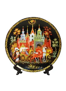 Тарелка настенная с подставкой Русские народные мотивы (D=21см) (6642007)