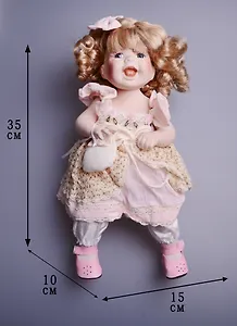 Кукла фарфоровая с мягконабивным туловищем (35см) (485-063)