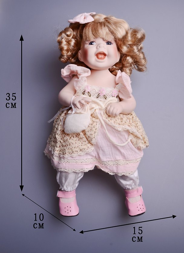 Кукла фарфоровая с мягконабивным туловищем (35см) (485-063) 2577056 — 1