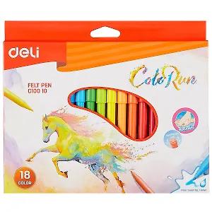 Фломастеры Deli, Color Run, 18 цветов
