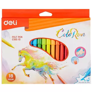 Фломастеры Deli, Color Run, 18 цветов — 258909 — 1