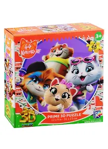 Пазл 48 Super 3D Kids44 котенка. Сюжет 1.