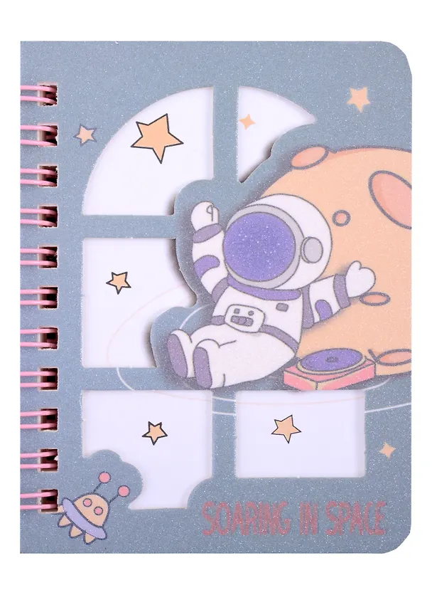 Записная книжка «Soaring in space» А7, 80 листов в линейку, спираль, в ассортименте 2880912 — 3