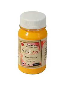Краска акриловая "Акрил-Арт" желтый тем.,100мл,банка, Таир